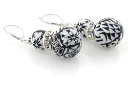 Multi Black & White Large Bead Swarovski Crystal Earrings - Intention Beads | Astrology | Talisman
