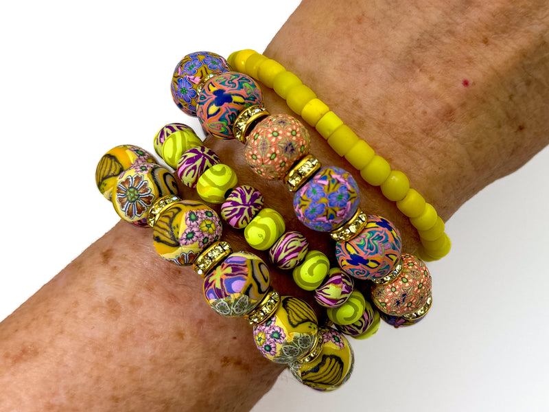 Couture Bracelet Stack- Yellow