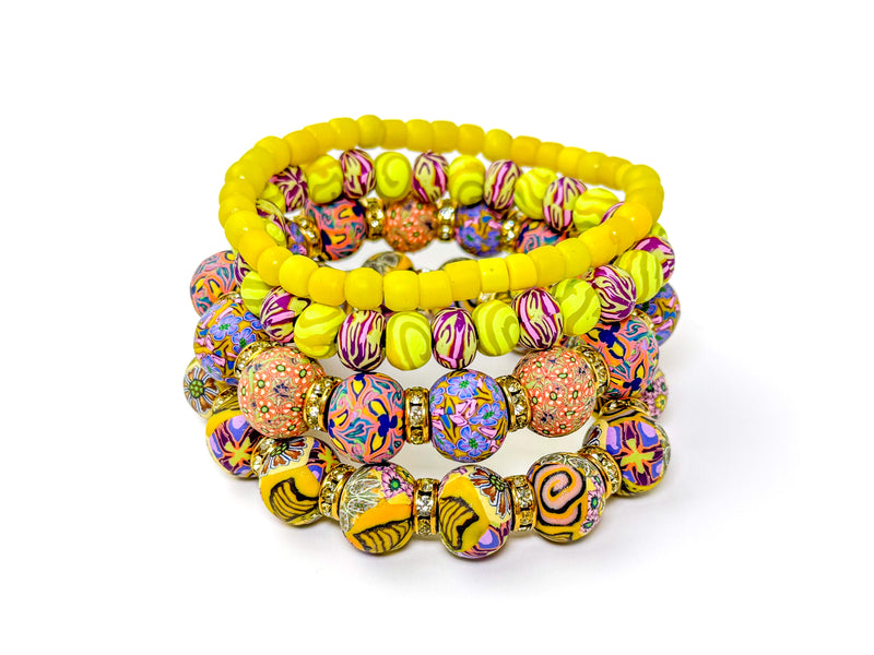 Couture Bracelet Stack- Yellow