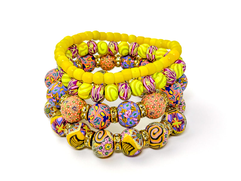 Couture Bracelet Stack- Yellow