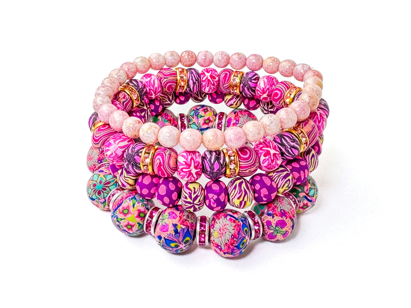 Couture Bracelet Set- Pink