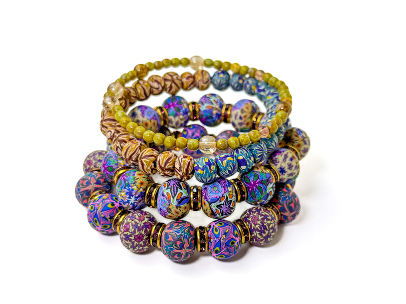 Couture Bracelet Stack- Purple