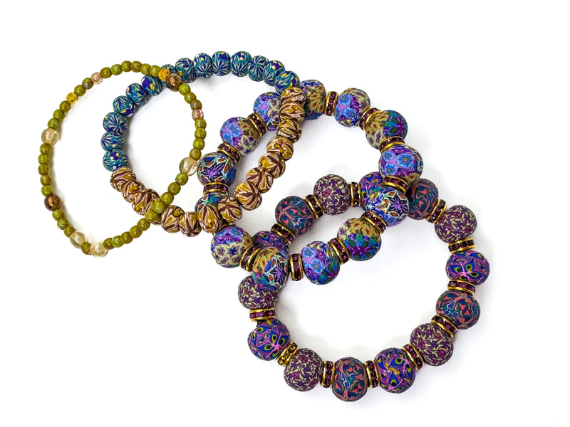 Couture Bracelet Stack- Purple