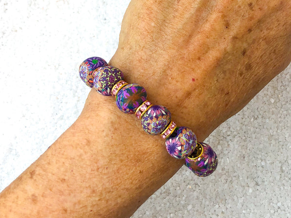 Purple/Rose Couture Bracelet & Earring Set