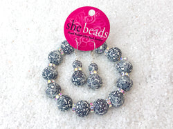 Greyscale Couture Bracelet & Earring Set