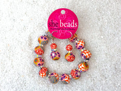 Orange Dreamsicle Couture Bracelet & Earring Set