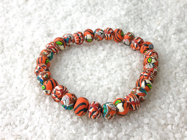 Eye of the Tiger Small Bead All Clay Bracelet