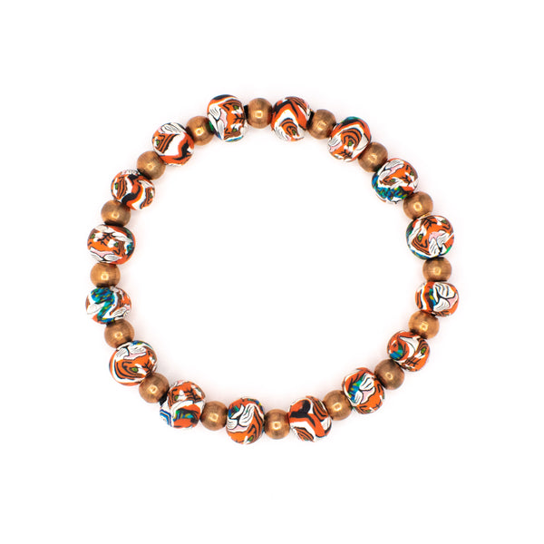 Eye of the Tiger Small Bead Copper Round Bracelet