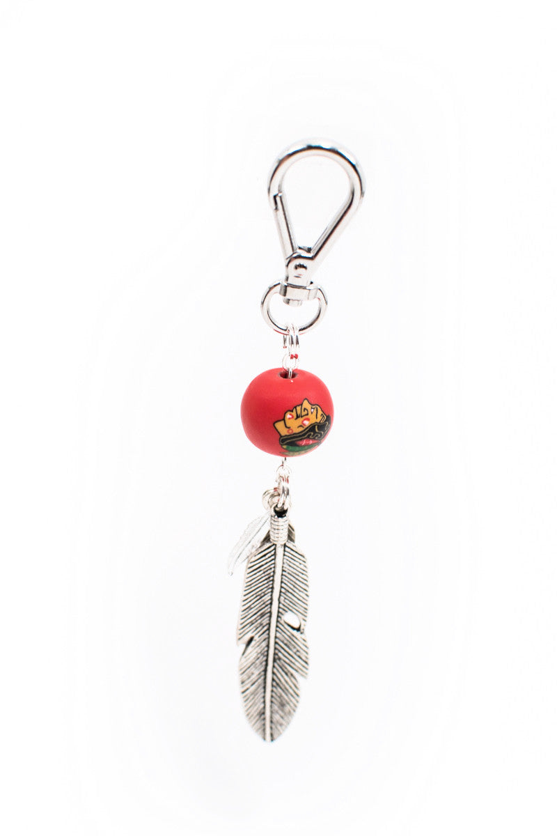 Blackhawks Feather Keychain - Intention Beads | Astrology | Talisman