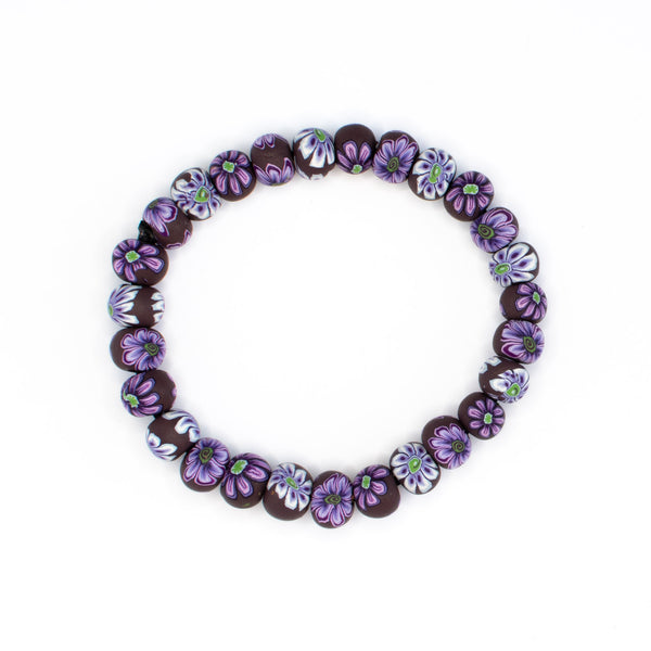 Violet Small Bead All Clay Bracelet