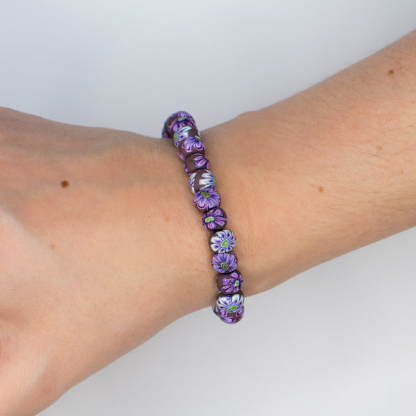 Violet Small Bead All Clay Bracelet
