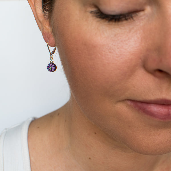 Violet Small Bead Earrings