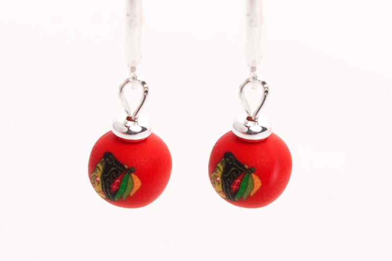 Blackhawks Small Bead All Clay Earrings - Intention Beads | Astrology | Talisman