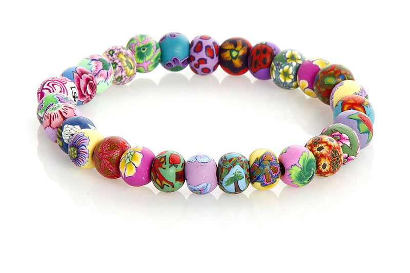 Multi Tropical Small Bead All Clay Bracelet - Intention Beads | Astrology | Talisman