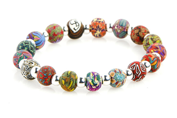 Multi Fall Small Bead Silver Round Bracelet - Intention Beads | Astrology | Talisman