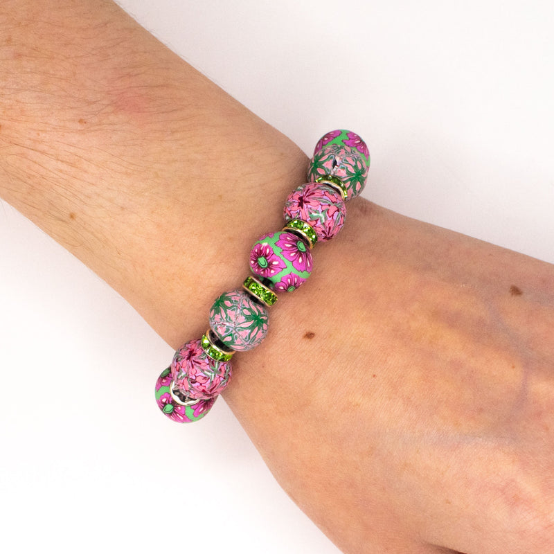 Katlin Bracelet - Swarovski Crystal Spacers and Beads Handmade from Clay - She Beads