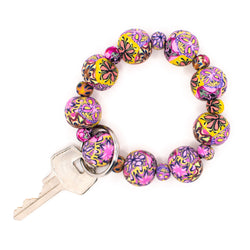 Pink Lemonade Key Chain - Beads Handmade from Clay - She Beads