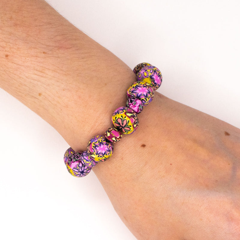 Pink Lemonade Bracelet - Handmade from Clay - She Beads