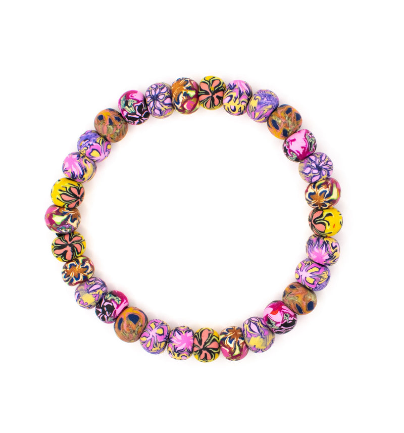 Pink Lemonade Bracelet - Beads Handmade from Clay - She Beads – Intention  Beads