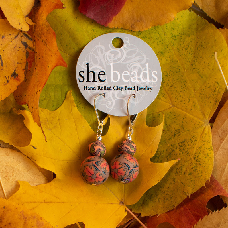 Thanksgiving Harvest Large Bead All Clay Earrings
