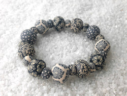 Inked Ivory Bracelet - Handmade from Clay - She Beads