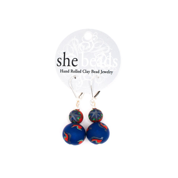 Sleigh Ride Large Bead All Clay Earrings